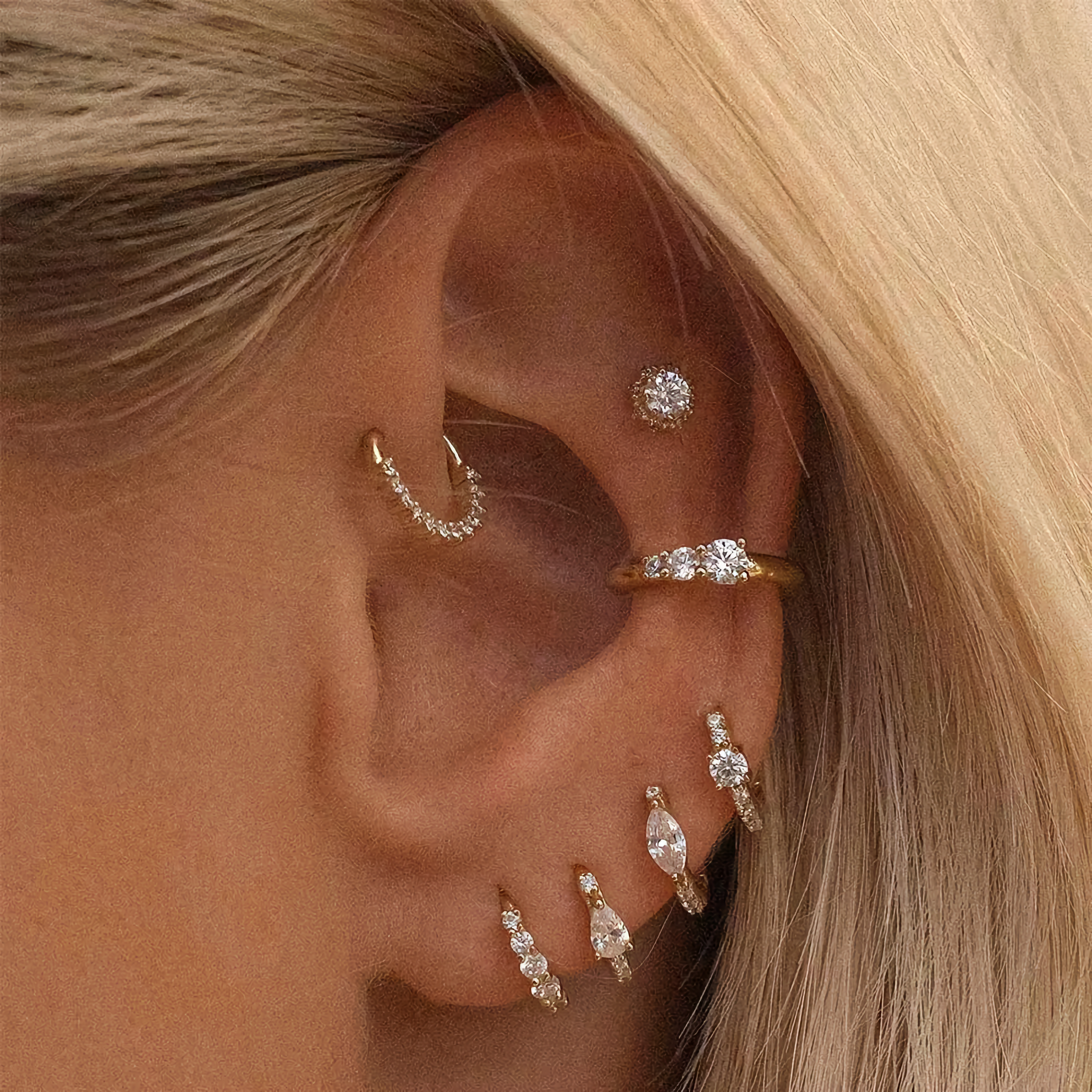 Mariah Mini Diamond Hoops