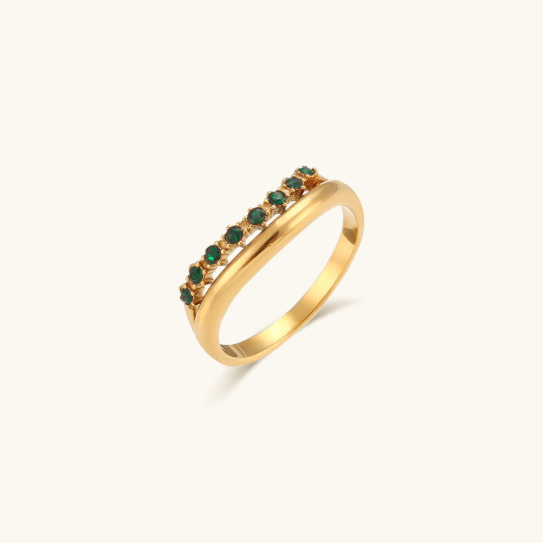 Adeline Diamond Simulant Gold Ring