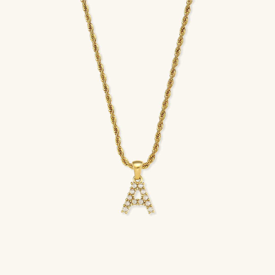 Elodie Initial Letter Pearl Necklace