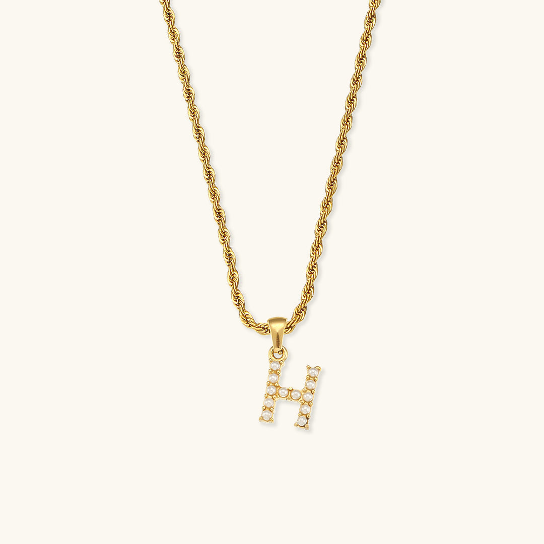 Elodie Initial Letter Pearl Necklace