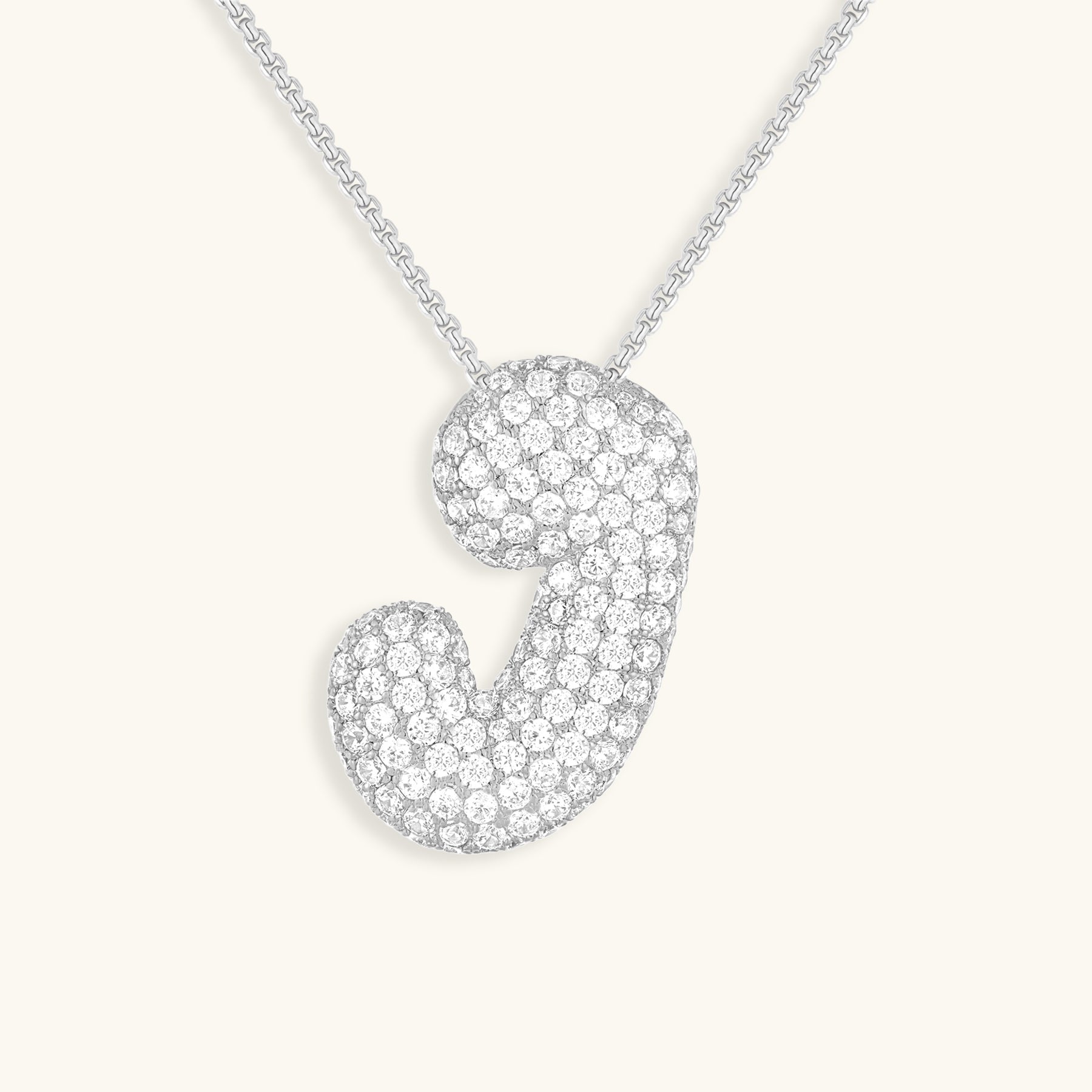 Bubble Initial Diamond Necklace