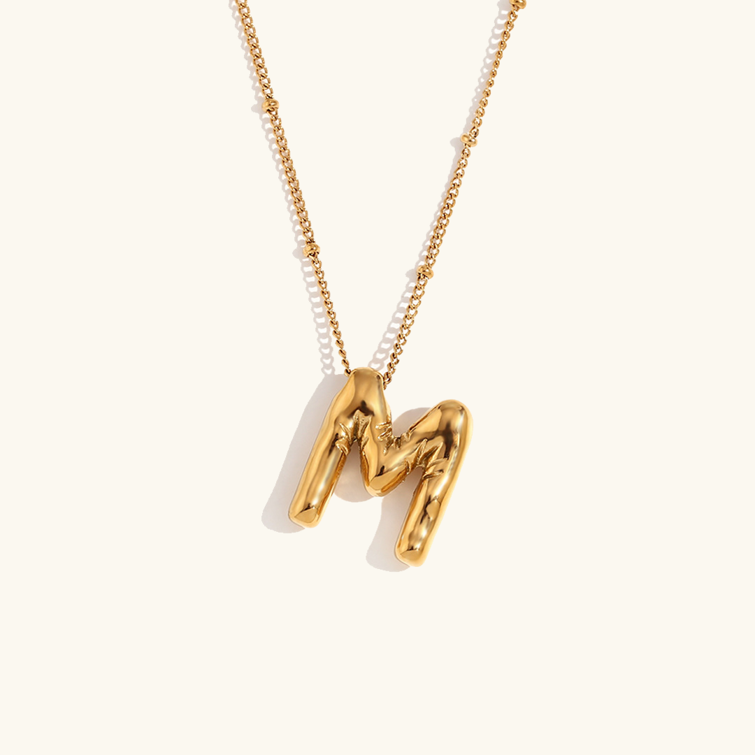 Balloon Gold Initial Necklace