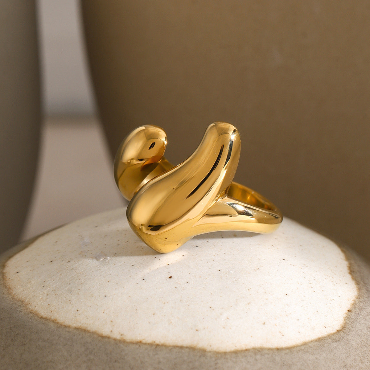 Abstract Gold Ring