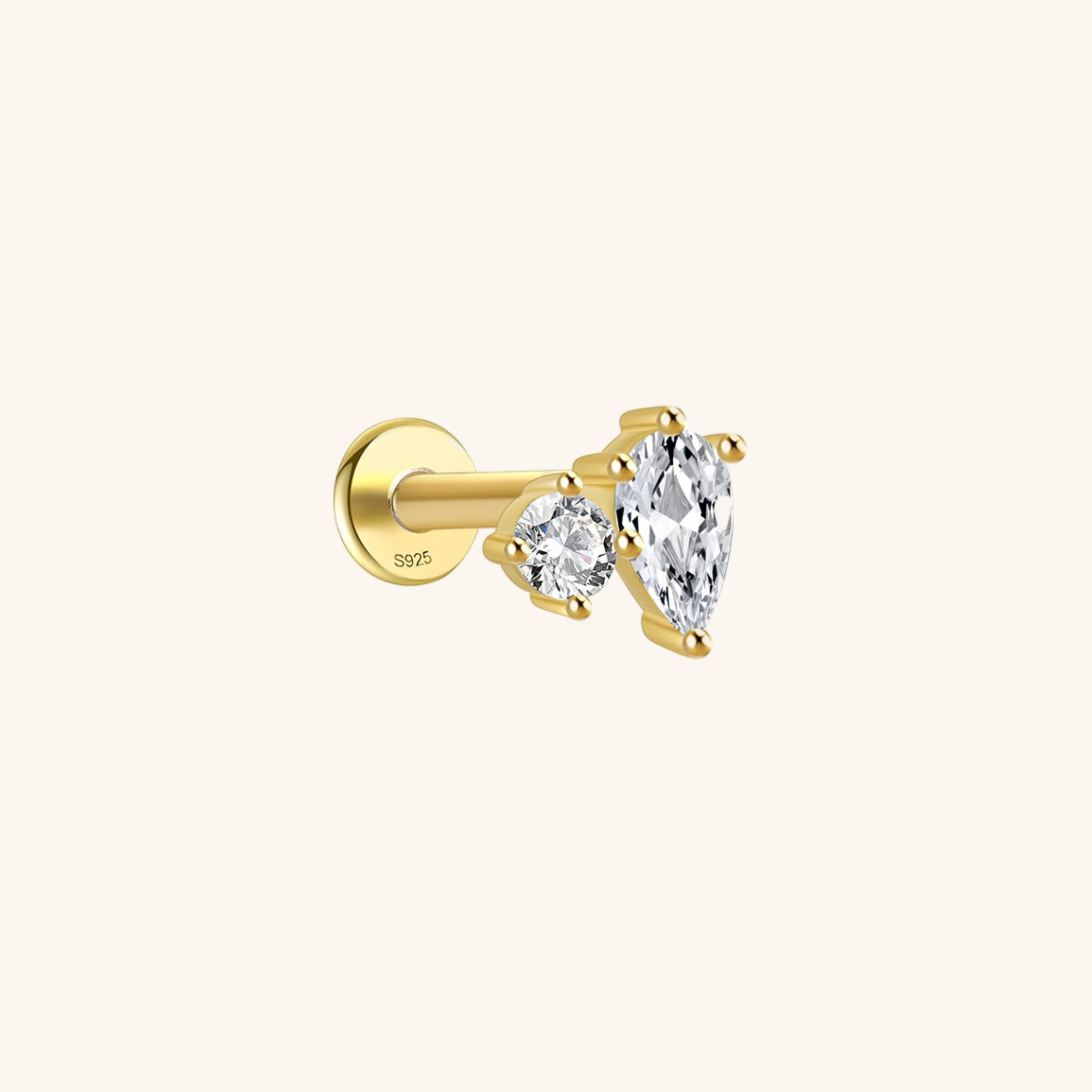 Kate Flat Back Diamond Stud