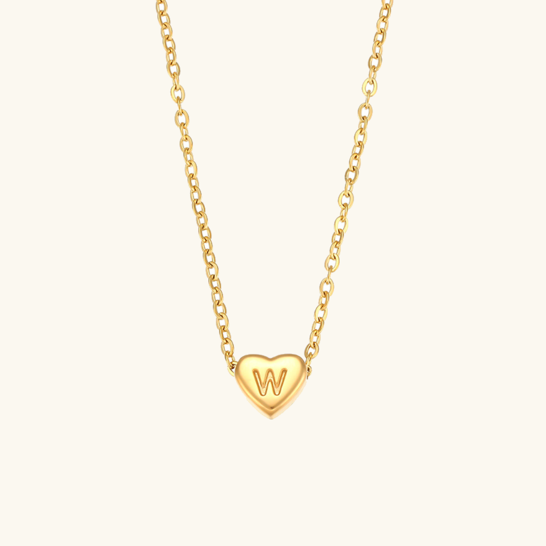 Heart Initial Gold Necklace