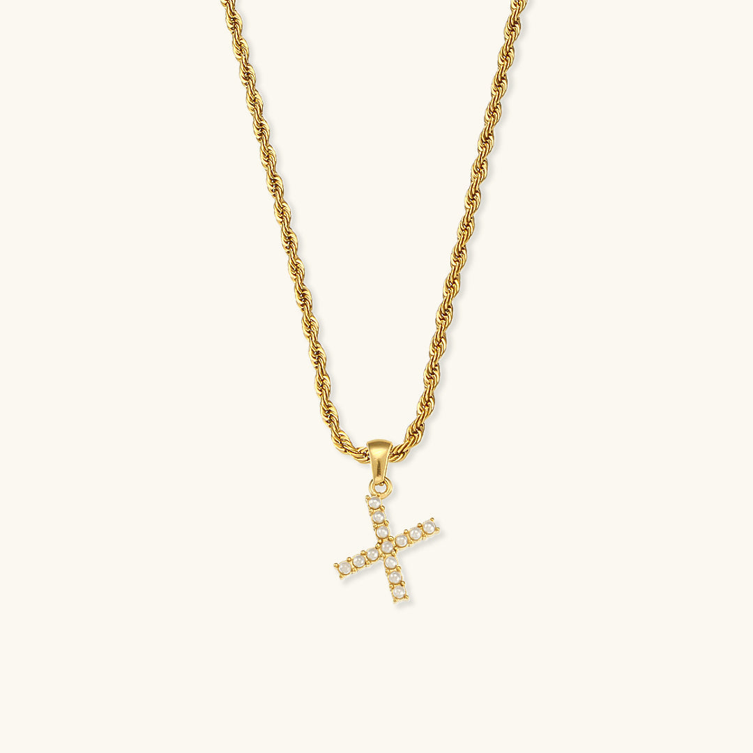 Elodie Initial Letter Pearl Necklace